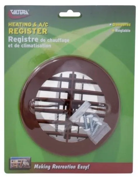 Round Register w/ Dmpr, Walnut